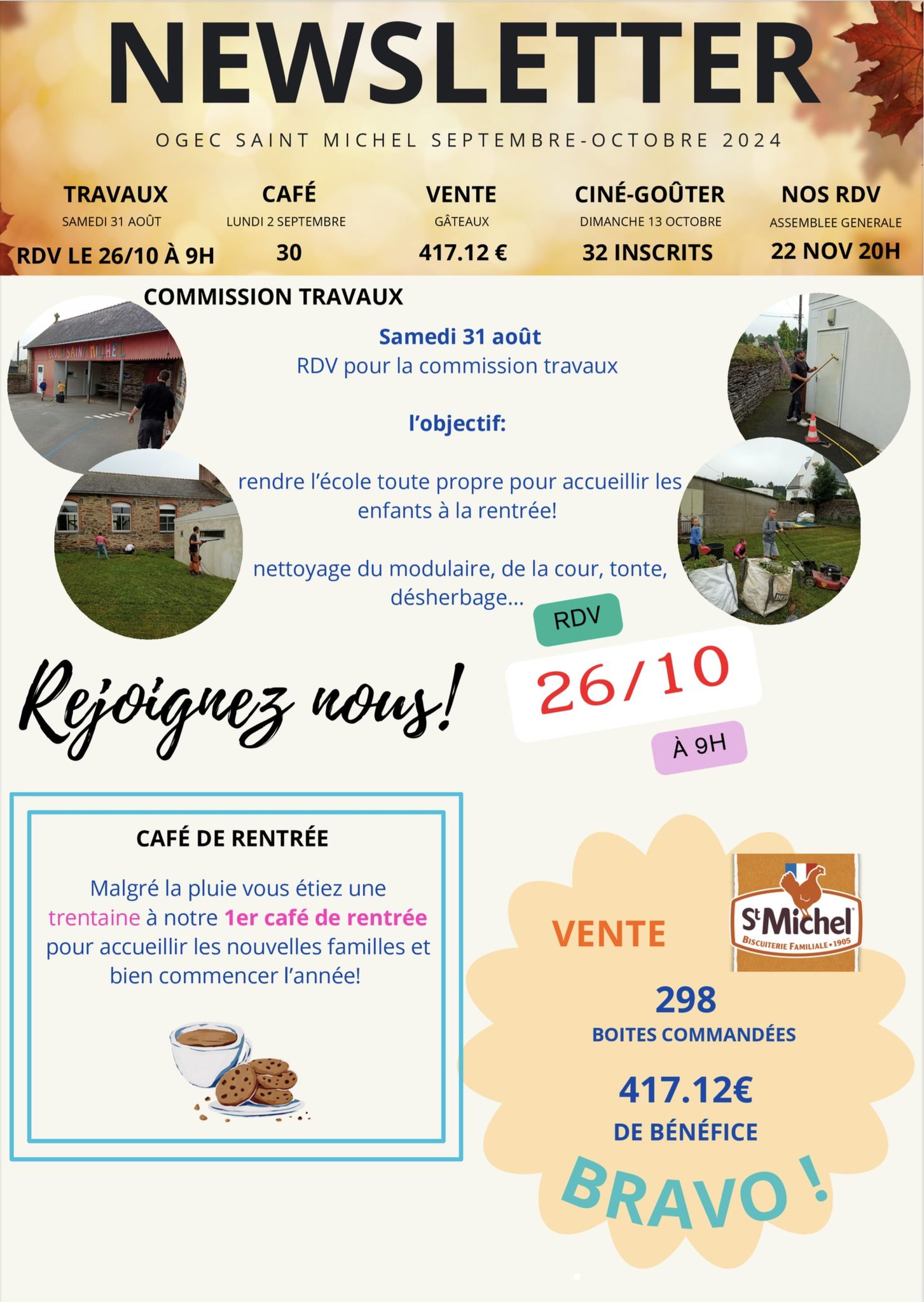 Notre newsletter de septembre/octobre 2024